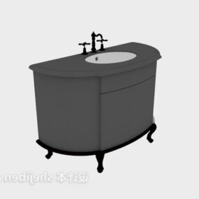 Europäisches Waschbecken, klassischer Tisch, 3D-Modell