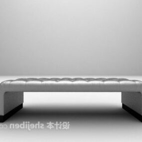 3D model evropské bílé denní postele