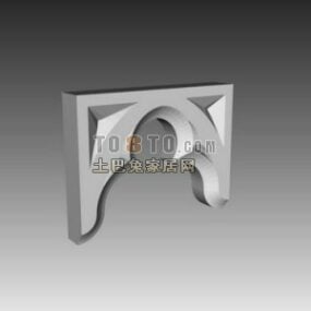 European Arc Wall With Carved Frame 3d model