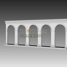 Pont classique de Rome avec colonne modèle 3D
