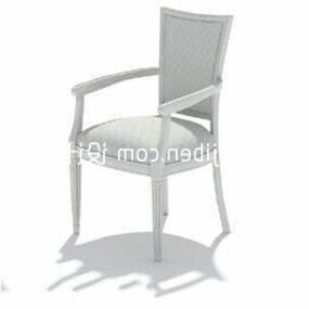 Restaurant White Wooden Dining Chair 3d model