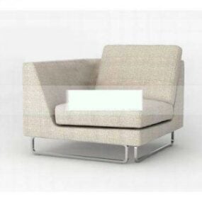 Upholstered L Sofa Chesterfield 3d model