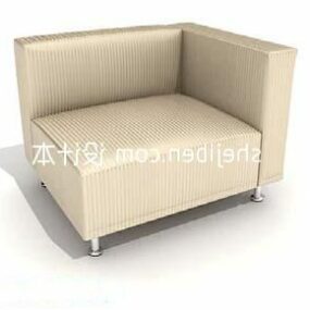 Modelo 3d de cadeira de sofá de canto de tecido
