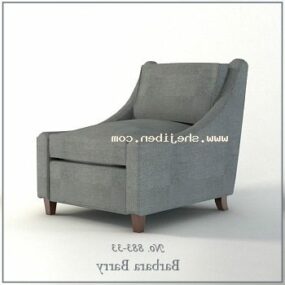Upholstery Armchair White Fabric 3d model