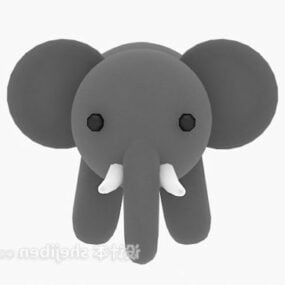 Γεμισμένο παιχνίδι Grey Elephant τρισδιάστατο μοντέλο