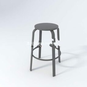 Simple Steel Stool Chair 3d model