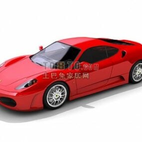 Ferrari Sports Car Red Painted 3d model