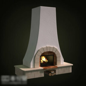 European Fireplace Retro Shaped 3d model