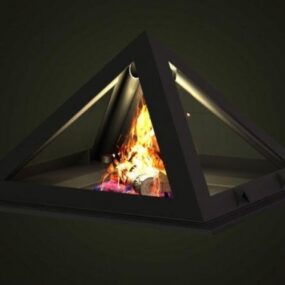 Pyramid Fireplace Furniture 3d model
