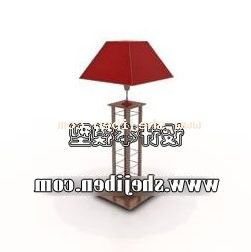 Hotel Floor Lamp Red Shade 3d model