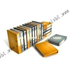 Cartella degli accessori per ufficio con libri modello 3d