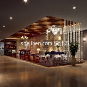 Centro Comercial Restaurante Interior modelo 3d