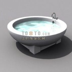Στρογγυλή μπανιέρα μπάνιου Υγειονομικό τρισδιάστατο μοντέλο