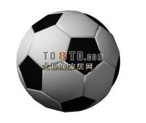 Fußball-Ball-Schwarz-Weiß-3D-Modell