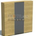 Боковой шкаф из деревянного серого материала
