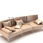 Sofa Butik Bentuk Bengkung Dengan Kusyen