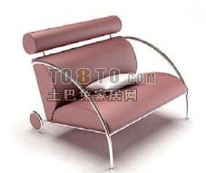 精品沙发粉色皮革3d模型