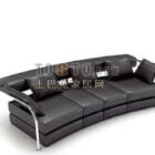 Curved Boutique Sofa Black Leather