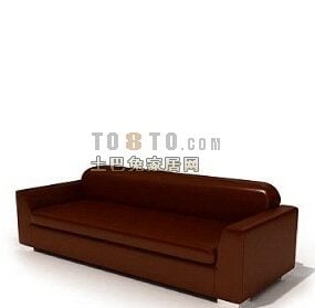 Boutique Sofa Brown Leather 3d model