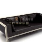 Boutique-sohva, materiaali musta nahka