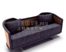 Sofá moderno de cuero marrón modelo 3d