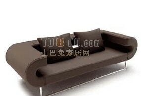 Modern Sofa Upholstered Curved Arm 3d model