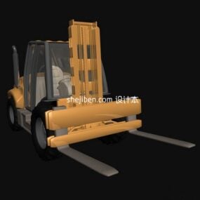 Transport par chariot élévateur jaune modèle 3D