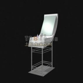 Plastic Chair With Steel Legs 3d model