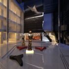 Современная сцена интерьера пространства выставочного зала