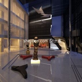 Moderní 3D model scény interiéru předváděcí místnosti