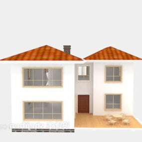 アンティーク銀行の家3Dモデル