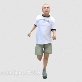 Ung mann løpende karakter 3d-modell