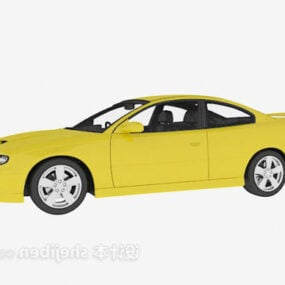 Modelo 3d de carro sedan amarelo