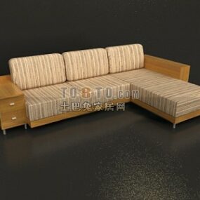 Varm farge moderne kinesisk sofa seksjonsstil 3d-modell