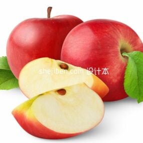 Fruchtlebensmittel-Apfel-3D-Modell
