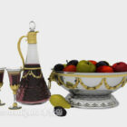 Fruit Plate With Wine Bottle