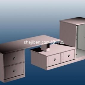 Stain Oak Side Cabinet 3d model