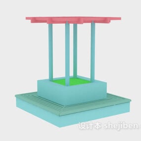 مدل سه بعدی غرفه باغ منظره