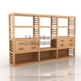 Wooden Wine Cabinet Arc Top Shape 3d model
