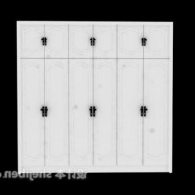 3д модель белого шкафа с дверцами