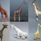 Colección de animales de 10 modelos 3D de jirafa
