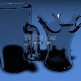 3D-Modell einer dekorativen Glasflasche