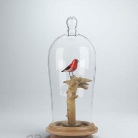زیورآلات قفس پرنده شیشه ای مدل سه بعدی
