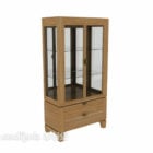 Glass Wine Cabinet Wooden Frame