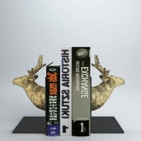Support de livre à tête de cerf doré modèle 3D