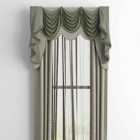 European Roman Grey Curtain 3d model