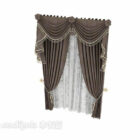 Gray curtain picture 3d model .