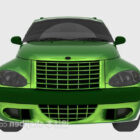 Modelo 3d de carro verde.