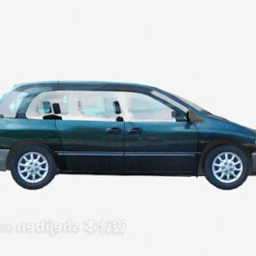 Mô hình 3d xe Sedan sơn màu xanh lá cây