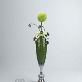 דגם תלת מימד של קישוט צמח פרחוני ירוק